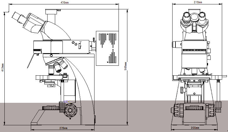 GFM-520熒光顯微鏡外形尺寸